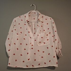 Soho New York Company .White Blouse with Ladybug Print